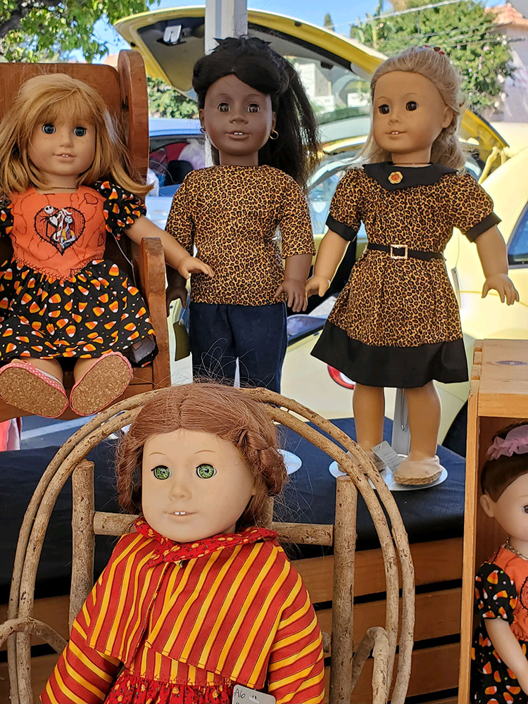 dolls wearing halloween theme
